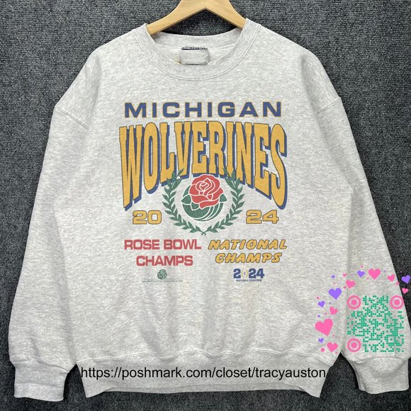 Tops - 2024 University of Michigan Wolverines Rose Bowl National Champs Football Shirt